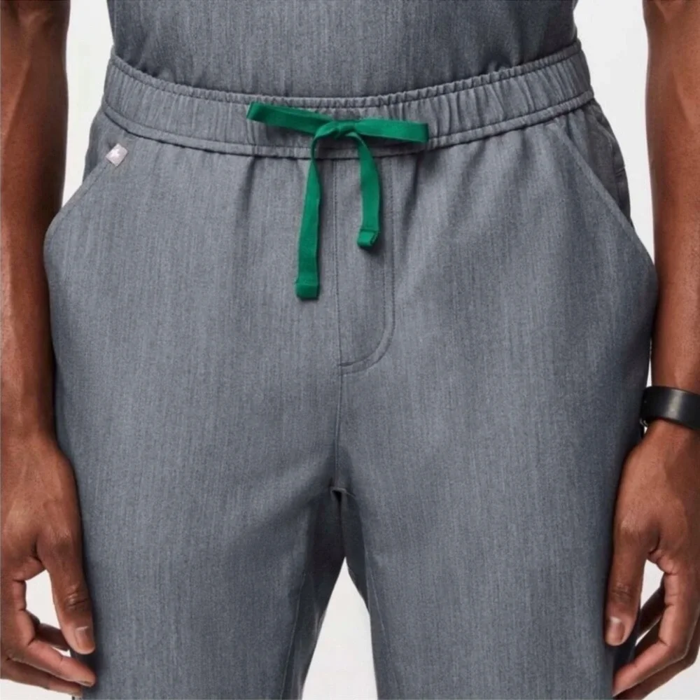 Figs Tansen Jogger Scrub‎ Pants Men's Gray Green Drawstring Size Small